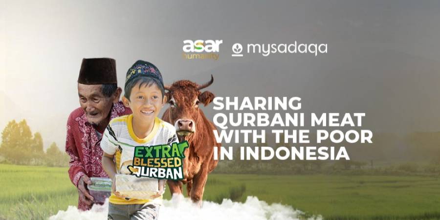 Sharing Meat of Qurbani for the poor in Indonesia