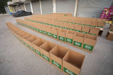 On the ground in South Lebanon, food packs are being prepared.
