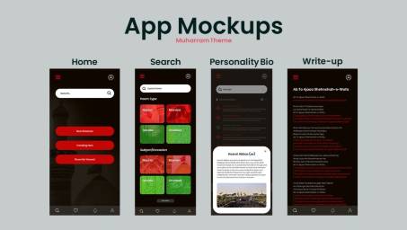 App Mockups - Dark/Muharram Theme