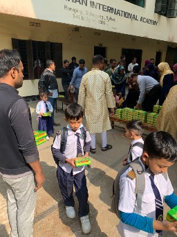 Our fundraised money going towards a special biryani lunch for all the school’s students, as well as sweets and chocolates. (2/3)